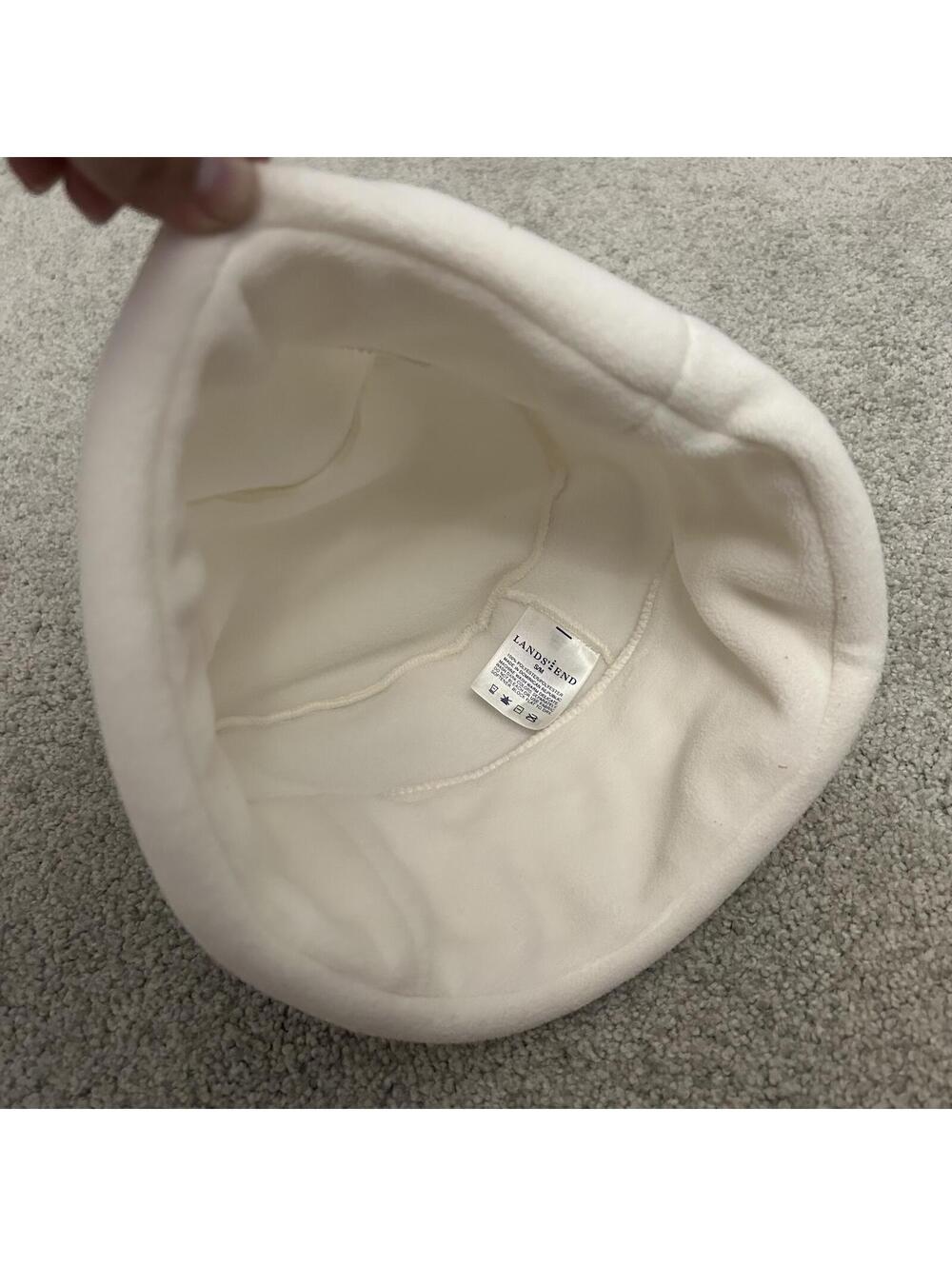 Lands' End Off white size S/M Fleece Hat Vintage Y2K